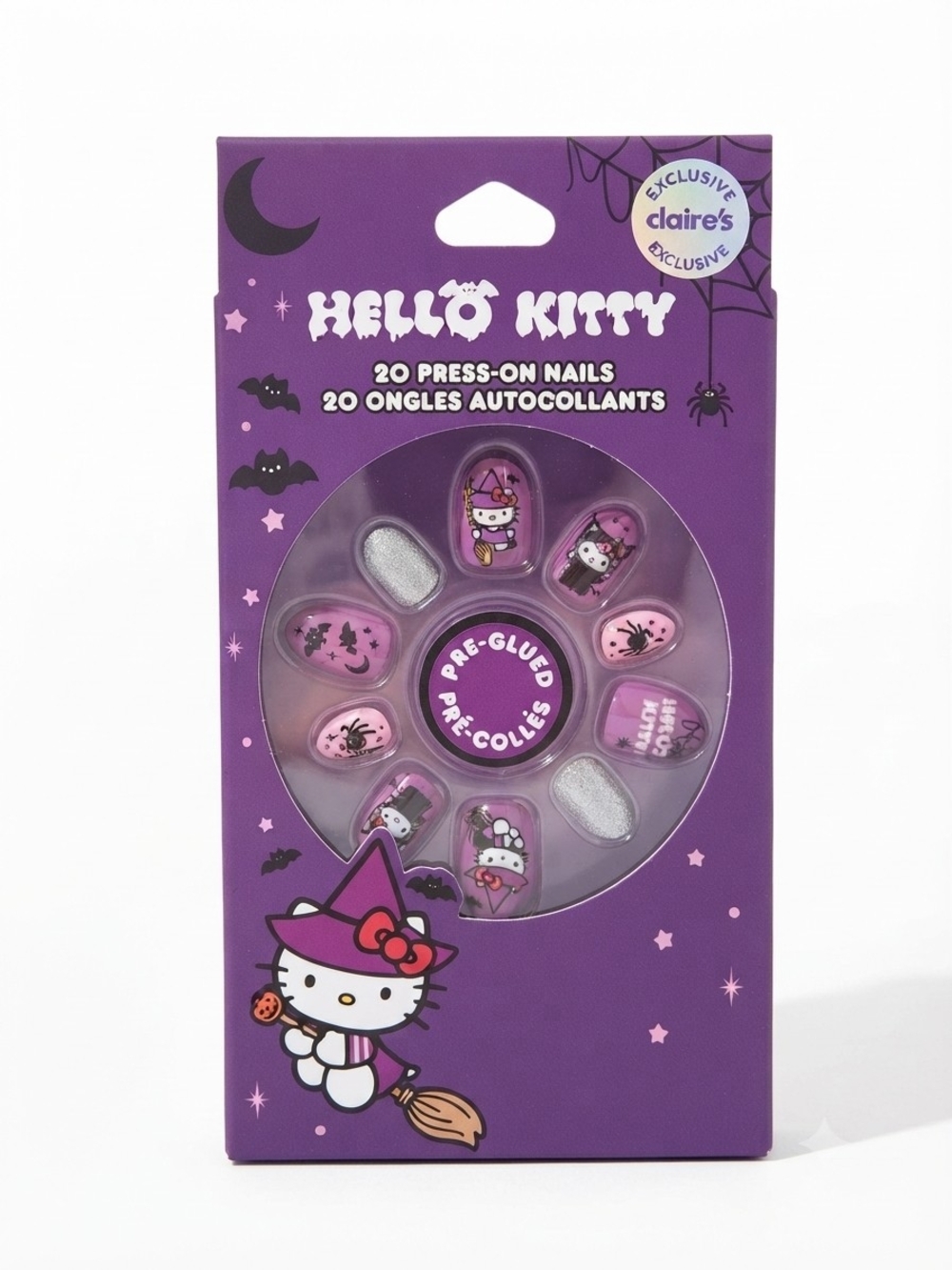 Hello Kitty Purple Press-On Nails - Claire's Exclusive - New Halloween Witchy